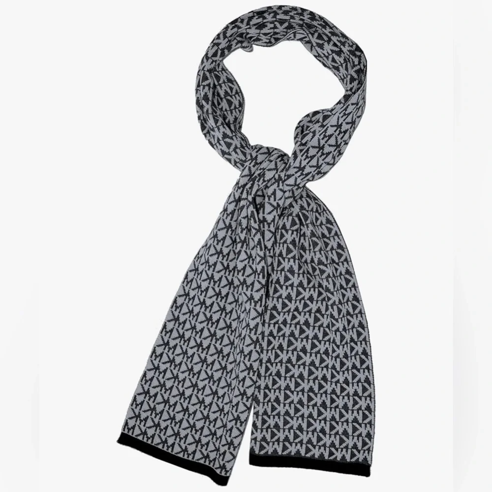 Michael‎ Women’s Kors Black and Gray Patterned Scarf Size OS
